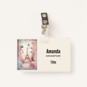 Eiffel Tower Butterflies and Flowers Badge (Voorkant met clip)