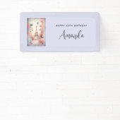 Eiffel Tower Butterflies and Flowers Birthday Spandoek (Insitu)