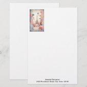 Eiffel Tower Butterflies and Flowers Briefpapier (Voorkant / Achterkant)