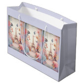 Eiffel Tower Butterflies and Flowers Groot Cadeauzakje (Achterkant Gekanteld)