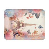 Eiffel Tower Butterflies and Flowers Magneet (Horizontaal)