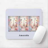 Eiffel Tower Butterflies and Flowers Muismat (Met muis)