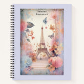 Eiffel Tower Butterflies and Flowers Notitieboek (Voorkant)