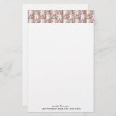 Eiffel Tower Butterflies and Flowers Pattern Briefpapier (Voorkant / Achterkant)