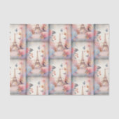 Eiffel Tower Butterflies and Flowers Pattern Tissuepapier (Voorkant)