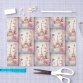 Eiffel Tower Butterflies and Flowers Pattern Tissuepapier (Craft)