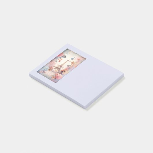 Eiffel Tower Butterflies and Flowers Post-it® Notes (Schuin)