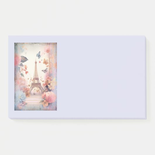 Eiffel Tower Butterflies and Flowers Post-it® Notes (Voorkant)