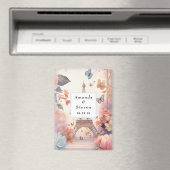 Eiffel Tower Butterflies and Flowers Save the Date Magneet (Insitu (Vaatwasser))