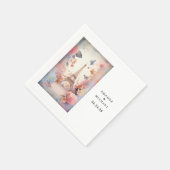 Eiffel Tower Butterflies and Flowers Wedding Servet (Hoek)