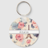Eiffel Tower Butterfly and Roses Pattern Sleutelhanger (Achterkant)
