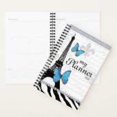 Eiffel Tower Butterfly French Country Script Planner (Display)