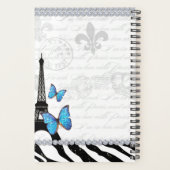 Eiffel Tower Butterfly French Country Script Planner (Achterkant)