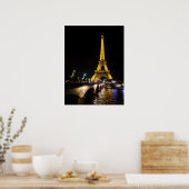 Eiffel Tower by Night over in Parijs, Poster Frank (Keuken)
