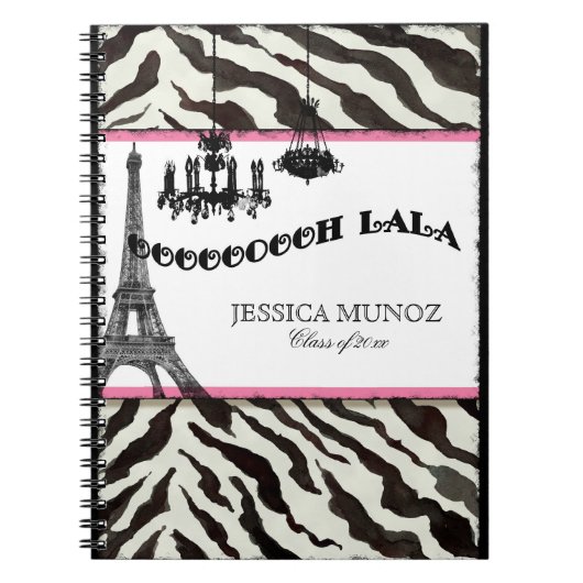Eiffel Tower Chandelier Personalized Journal Notitieboek (Voorkant)