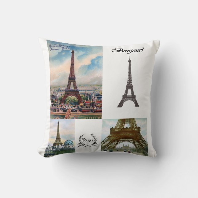 Eiffel Tower Collage Pillow Kussen (Voorkant)