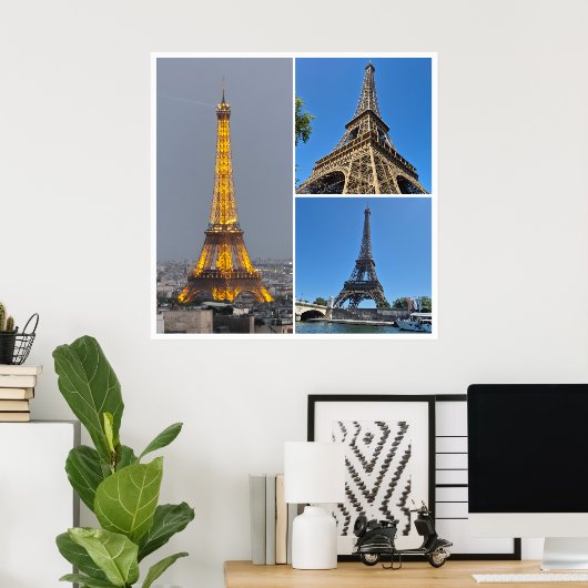 Eiffel Tower Collage  Poster (Thuiskantoor)