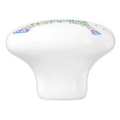 Eiffel Tower Confetti Ceramic Knob. Keramische Knop (Zijkant)