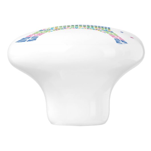 Eiffel Tower Confetti Ceramic Knob. Keramische Knop (Zijkant)