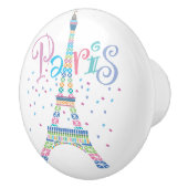 Eiffel Tower Confetti Ceramic Knob. Keramische Knop (Rechts)