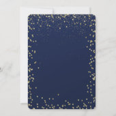 Eiffel Tower Confetti Drift Navy Blue Quinceañera Kaart (Achterkant)