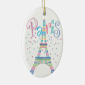 Eiffel Tower Confetti kerstversiering Keramisch Ornament (Rechts)