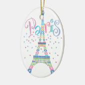 Eiffel Tower Confetti kerstversiering Keramisch Ornament (Links)