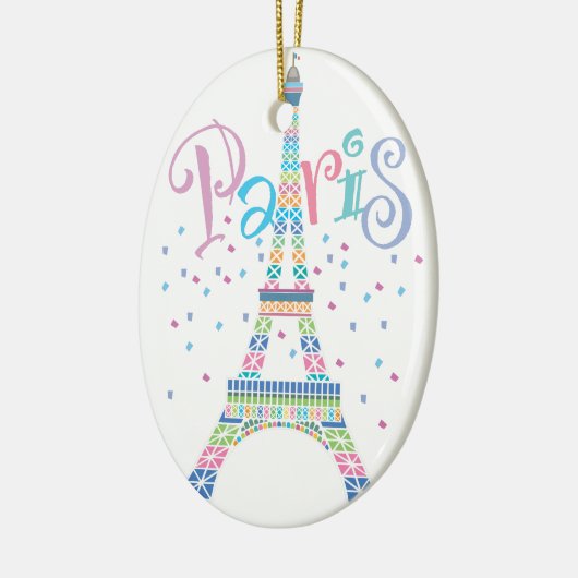 Eiffel Tower Confetti kerstversiering Keramisch Ornament (Links)