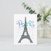 Eiffel Tower Confetti-postkaart Briefkaart (Staand voorkant)