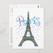 Eiffel Tower Confetti-postkaart Briefkaart (Voorkant / Achterkant)