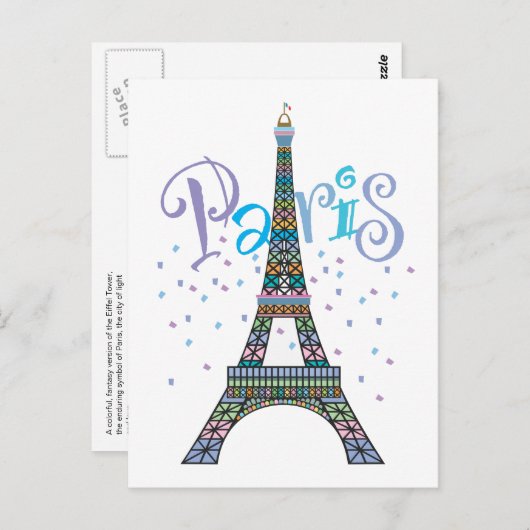 Eiffel Tower Confetti-postkaart Briefkaart (Voorkant / Achterkant)