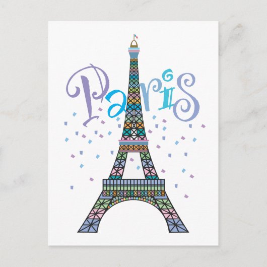 Eiffel Tower Confetti-postkaart Briefkaart (Voorkant)