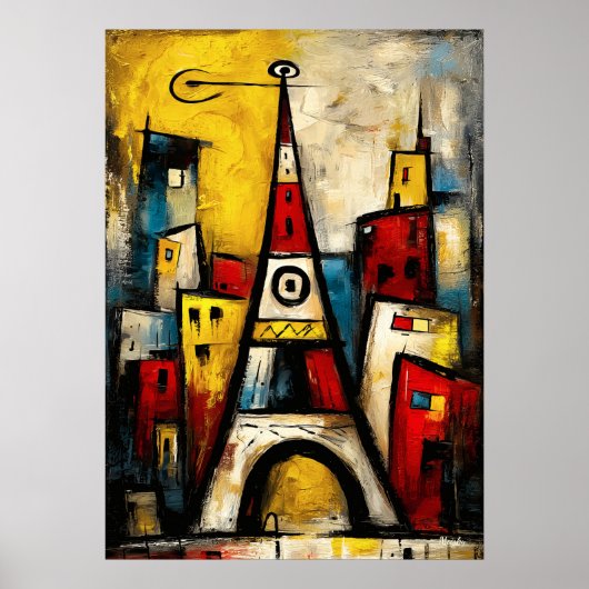 Eiffel Tower — Contemporary Abstract Expressionism Poster (Voorkant)