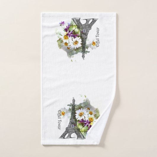 Eiffel Tower Daisies overtreedt Romantische handdo Handdoek (Handdoek)
