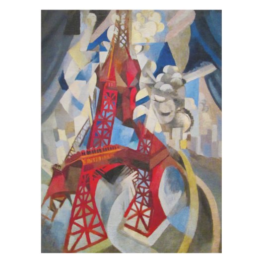 Eiffel Tower Delaunay Abstracte Cubist Painting Tafelkleed (Voorkant)