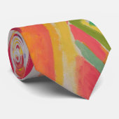 Eiffel Tower Delaunay Abstracte kleurrijke verf Stropdas (Opgerold)
