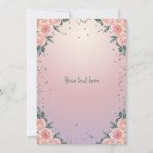 Eiffel Tower Diamonds Flowers Pink Quinceañera Kaart (Achterkant)