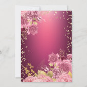 Eiffel Tower Diamonds Roses Red Quinceanera Kaart (Achterkant)