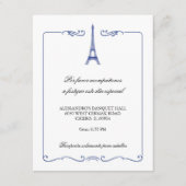 Eiffel Tower Elegant Reception Card Informatiekaartje (Voorkant)