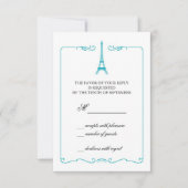 Eiffel Tower Elegant RSVP-kaart Uitnodiging (Voorkant)