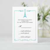 Eiffel Tower Elegant RSVP-kaart Uitnodiging (Staand voorkant)