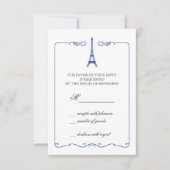 Eiffel Tower Elegant RSVP-kaart Uitnodiging (Voorkant)