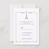 Eiffel Tower Elegant RSVP-kaart Uitnodiging (Voorkant)