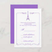 Eiffel Tower Elegant RSVP-kaart Uitnodiging (Voorkant / Achterkant)