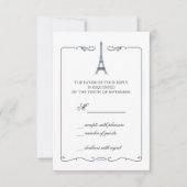 Eiffel Tower Elegant RSVP-kaart Uitnodiging (Voorkant)