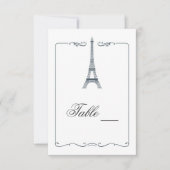 Eiffel Tower Elegant Table Card Kaart (Voorkant)