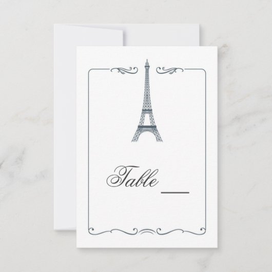 Eiffel Tower Elegant Table Card Kaart (Voorkant)