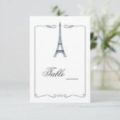 Eiffel Tower Elegant Table Card Kaart (Staand voorkant)