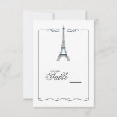 Eiffel Tower Elegant Table Card Kaart (Achterkant)