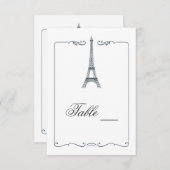 Eiffel Tower Elegant Table Card Kaart (Voorkant / Achterkant)
